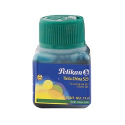 TINTA CHINA PELIKAN 523-07 17 ML. VERDE OBSCURO
