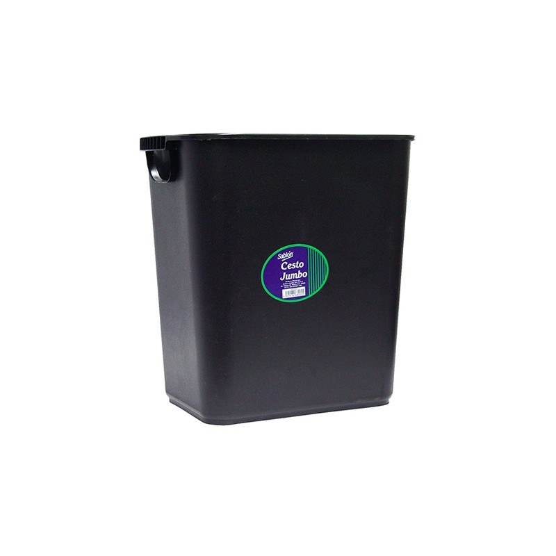 CESTO PARA BASURA SABLON 8025NE JUMBO CON ASA NEGRO