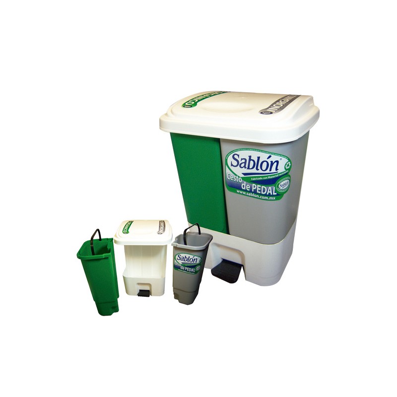 CESTO PARA BASURA ORGANICA E INORGANICA SABLON 8524DU CON PEDAL