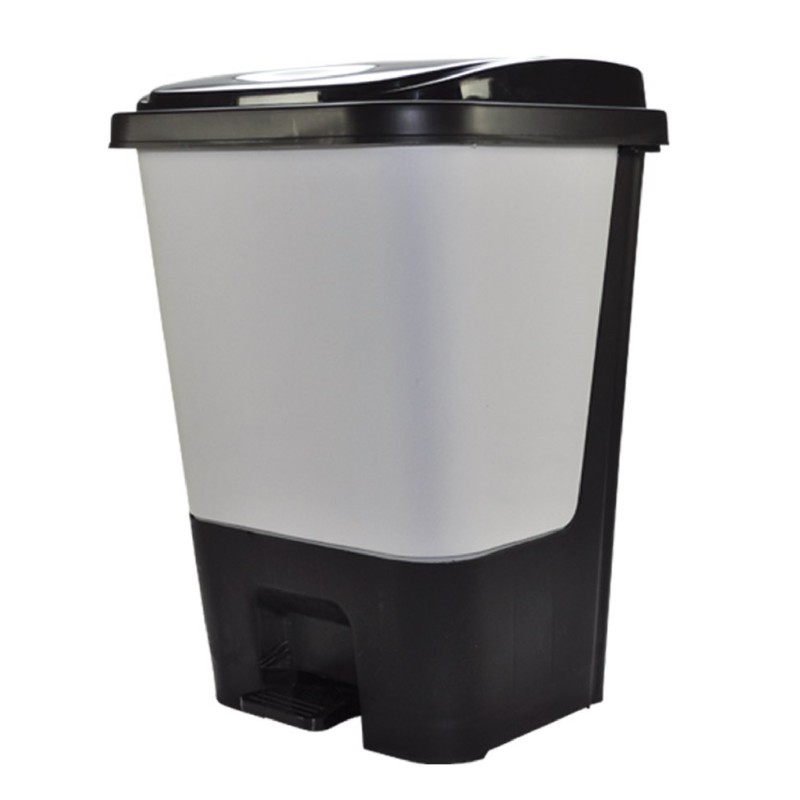 CESTO PARA BASURA INORGANICA SABLON 8531IN NEGRO - GRIS CON PEDAL
