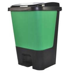 CESTO PARA BASURA ORGANICA SABLON 8536OR NEGRO - VERDE CON PEDAL