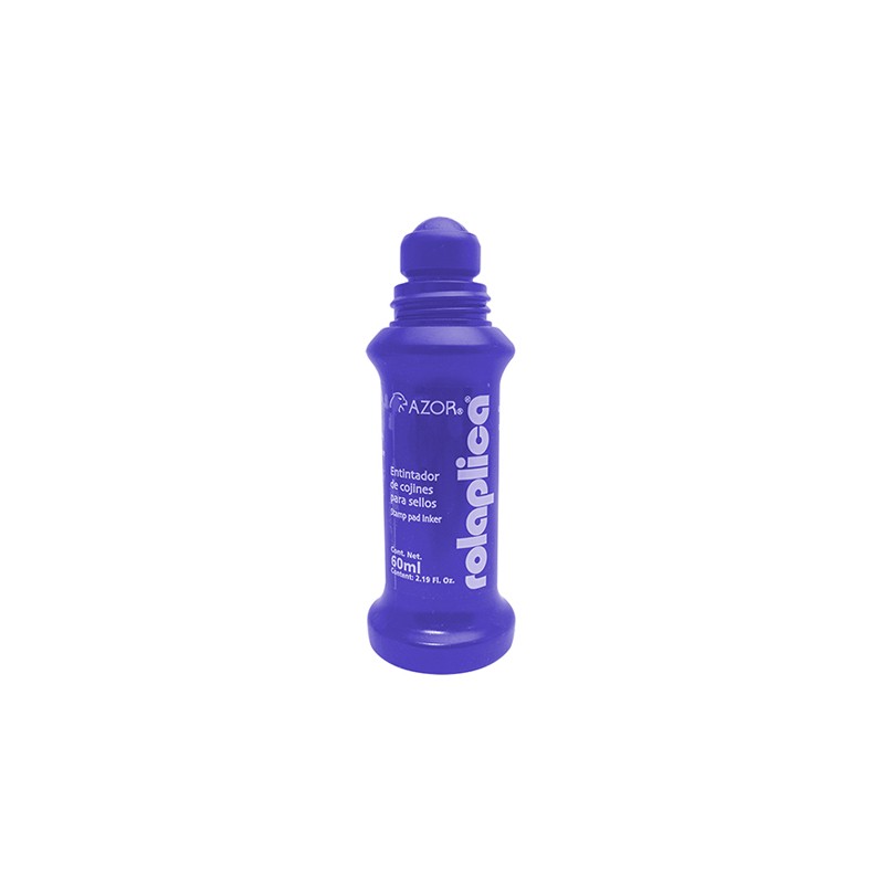 TINTA PARA SELLOS CON CANICA ROLAPLICA AZOR AZUL 60 ML.