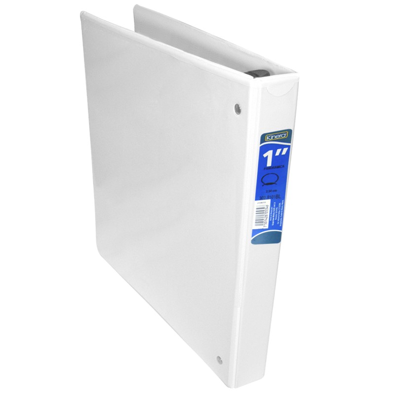 CARPETA DE ARGOLLAS CON VENTANA ARILLO ""O"" KINERA 9101 CARTA BLANCA 1 PULGADA