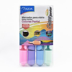 MARCADOR PARA VENTANA AQUARELO GLASS JUNIOR PASTEL 22426P CON 4