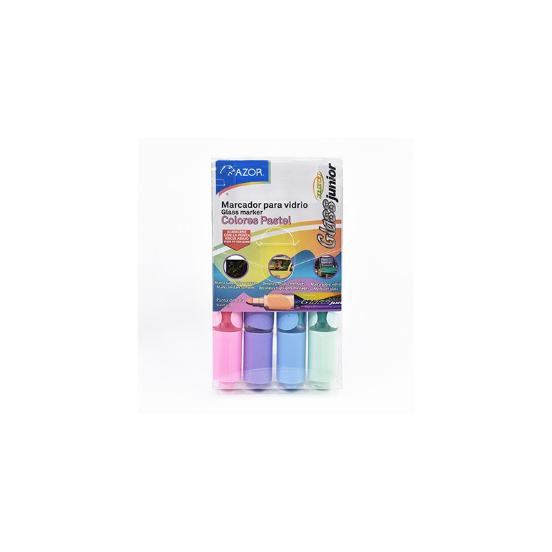 MARCADOR PARA VENTANA AQUARELO GLASS JUNIOR PASTEL 22426P CON 4