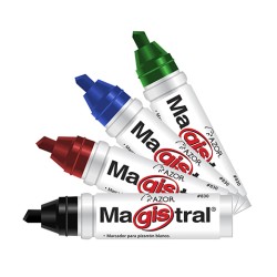 MARCADOR PARA PIZARRON BLANCO MAGISTRAL ALUMINIO 830-4 ESTUCHE CON 4