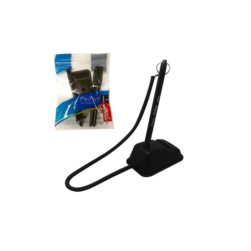 BOLIGRAFO PIN POINT AZOR 6806 HOLDER Y 3 BOLIGRAFOS NEGRO PUNTO FINO