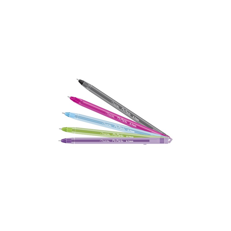 BOLIGRAFO PIN POINT AZOR CON CORDON 6805CS COLORES SURTIDOS PUNTO FINO BOLSA CON 5