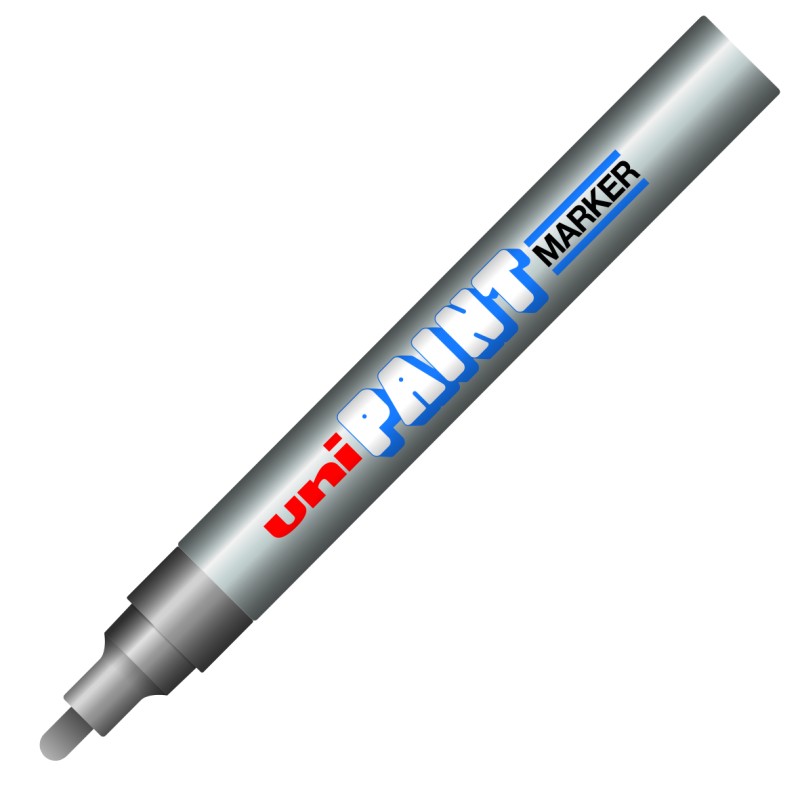 MARCADOR INDUSTRIAL UNIBALL UNI PAINT PX20 PUNTO MEDIANO COLOR PLATA