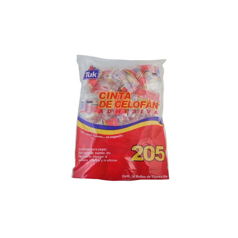CINTA TRANSPARENTE TUK 205 CELOFAN 12X10