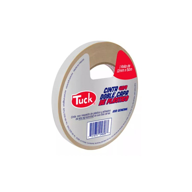 CINTA DOBLE CAPA TUK 4019 12X50MTS RESPALDO PLASTICO