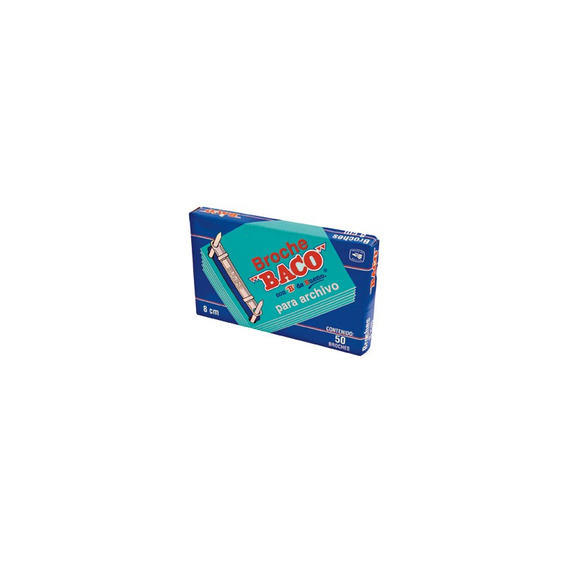 BROCHE ARCHIVO BACO B-182 8 CMS MODELO ""AZUL"" CAJA CON 50