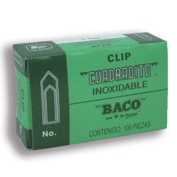 CLIP BACO CUADRADO #3 NIQUELADO CAJA CON 100