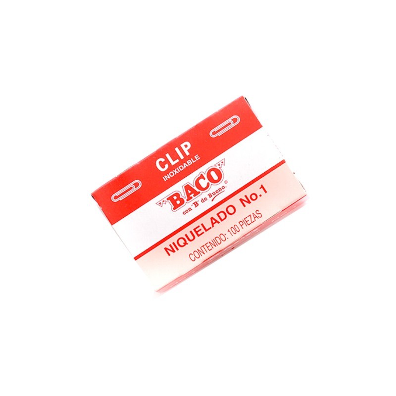 CLIP BACO REDONDO NIQUELADO # 1 CAJA CON 100