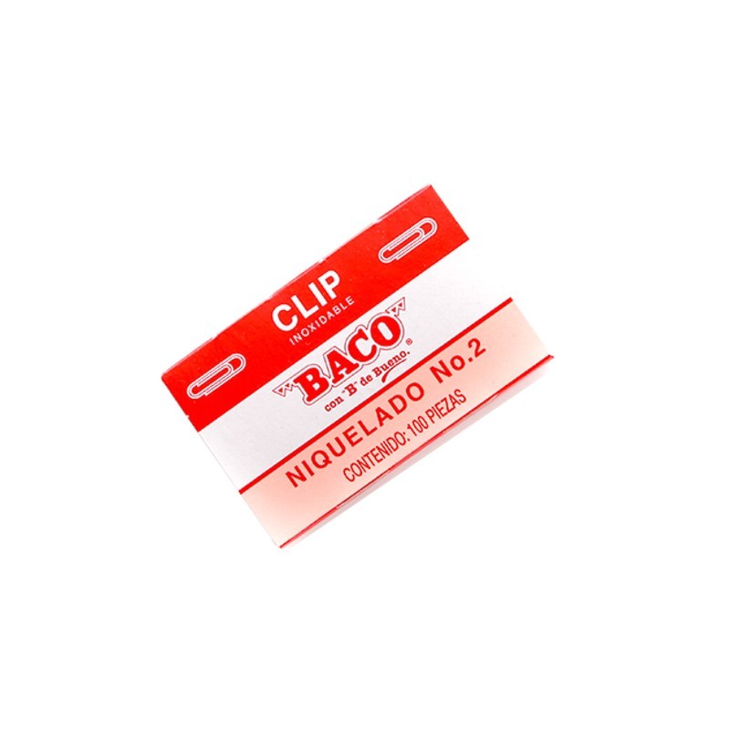 CLIP BACO REDONDO NIQUELADO # 2 CAJA CON 100