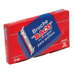 BROCHE ARCHIVO BACO B-082 8 CMS. MODELO ""ROJO"" CAJA CON 50