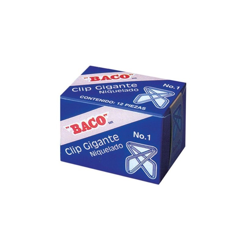 CLIP BACO GIGANTE NIQUELADO # 1 CAJA CON 12