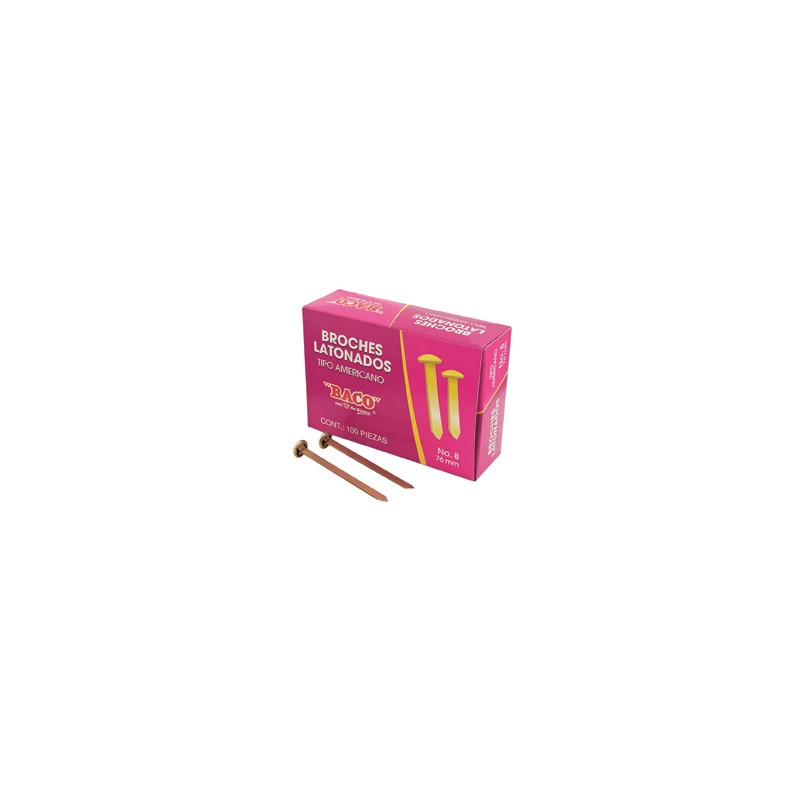 BROCHE LATONADO AMERICANO BACO BA-8 76 MM. CAJA CON 100
