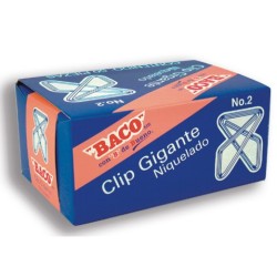 CLIP BACO GIGANTE NIQUELADO # 2 CAJA CON 50