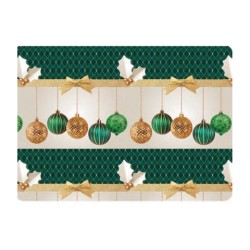 PAPEL NAVID COUCHE DIPAK 57X87 ESFERAS COLGANTES PAQUETE CON 25