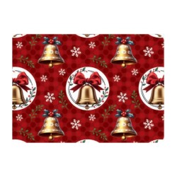 PAPEL NAVID COUCHE DIPAK 57X87 CAMPANAS DORADAS PAQUETE CON 25