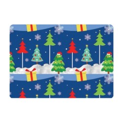 PAPEL NAVID COUCHE DIPAK 57X87 PINOS Y REGALOS DE NIEVE PAQUETE CON 25