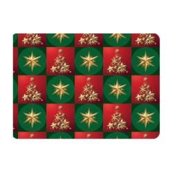 PAPEL NAVID COUCHE DIPAK 57X87 ESTRELLAS DORADAS PAQUETE CON 25