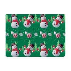 PAPEL NAVID COUCHE DIPAK 57X87 MUNECOS DE NIEVE BAILARIN PAQUETE CON 25