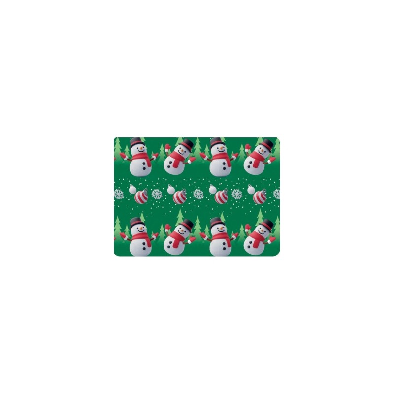 PAPEL NAVID COUCHE DIPAK 57X87 MUNECOS DE NIEVE BAILARIN PAQUETE CON 25