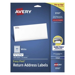 ETIQUETA INKJET AVERY 8167 PARA DIRECCIONES 1.3X4.5 CMS. PAQUETE CON 2000