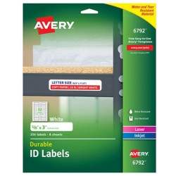 ETIQUETA LASER/INKJET AVERY 6792 BLANCA 16.X7.3 CMS. PAQUETE CON 256