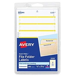 ETIQUETA LASER/INKJET AVERY 5209 PARA FOLDER AMARILLO PAQUETE CON 203