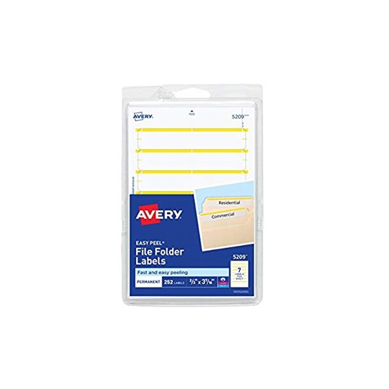 ETIQUETA LASER/INKJET AVERY 5209 PARA FOLDER AMARILLO PAQUETE CON 203