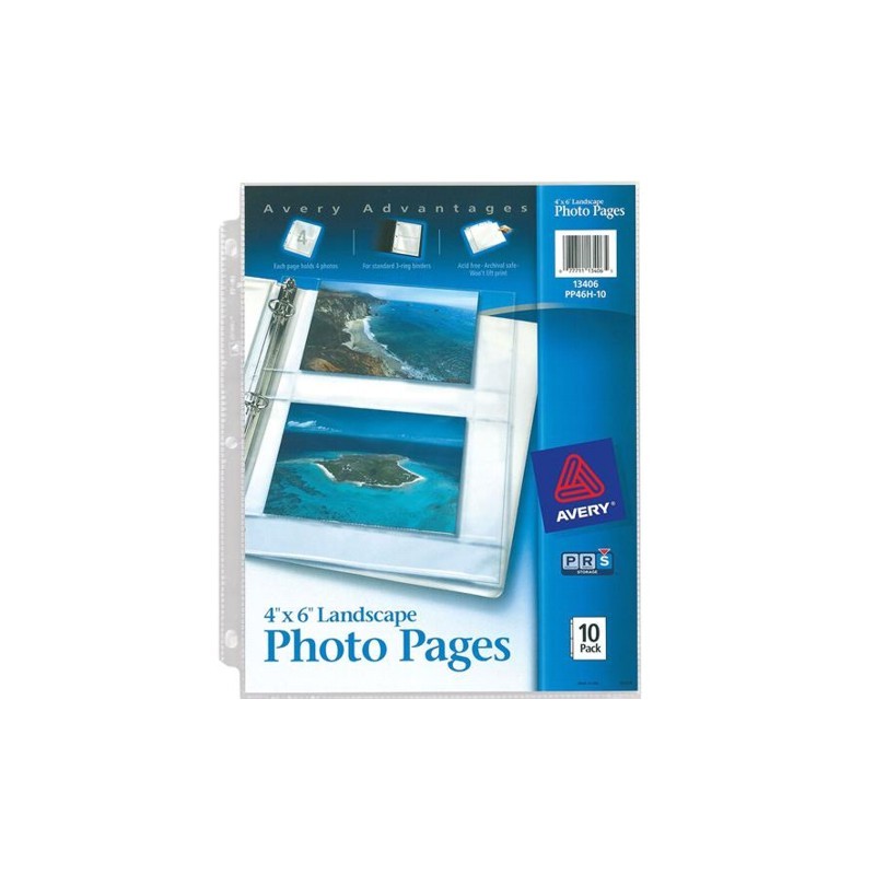 PROTECTOR PARA FOTOGRAFIAS AVERY 13406 HORIZONTAL PAQUETE CON 10