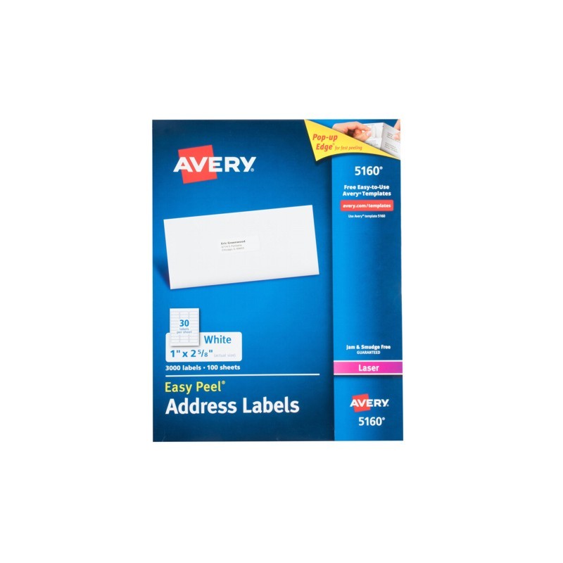 ETIQUETA LASER AVERY 5267 PARA DIRECCIONES 1.27X4.4 CMS. PAQUETE CON 2,000