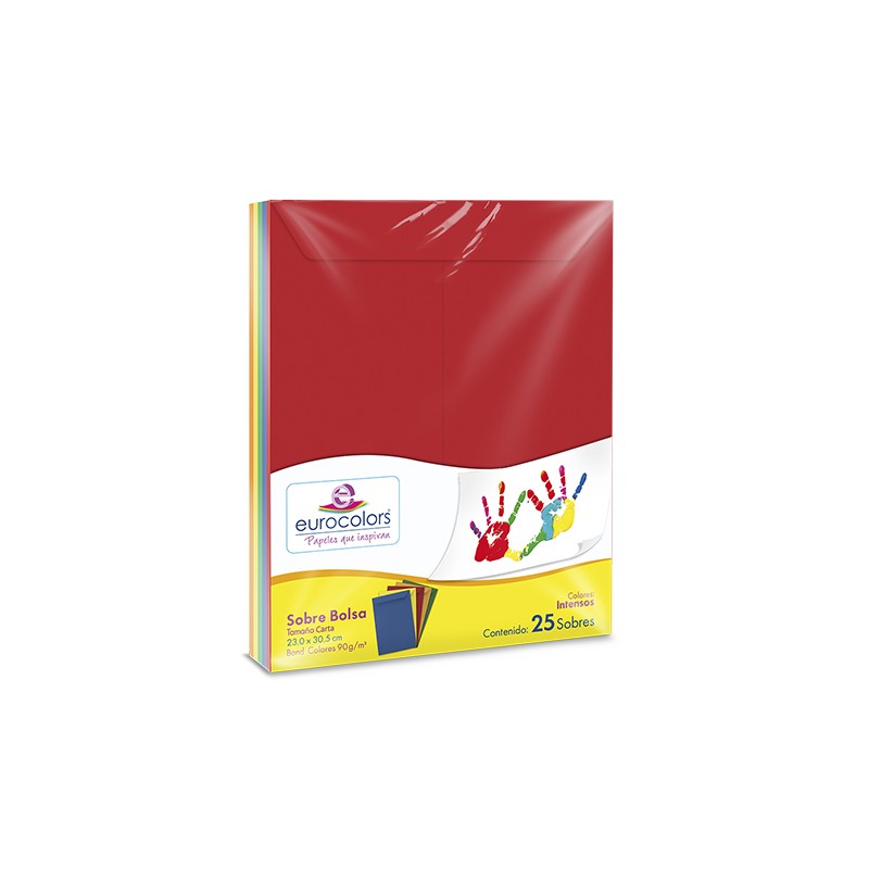 SOBRE BOLSA ARCOIRIS EUROCOLORS IA0323 90 GRS. CARTA PAQUETE CON 25