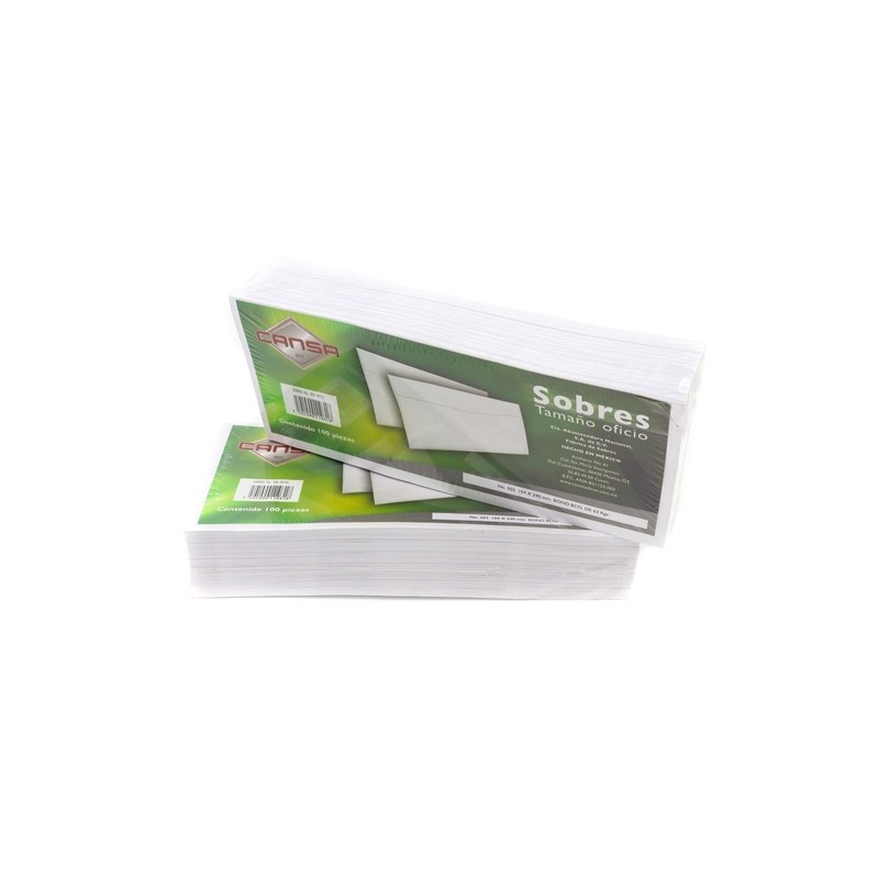 SOBRE BLANCO CANSA 503OF10 63 KGS. OFICIO PAQUETE CON 100