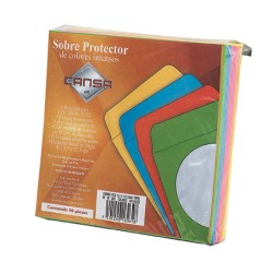 SOBRE COLORES CANSA PARA CD PAQUETE CON 50