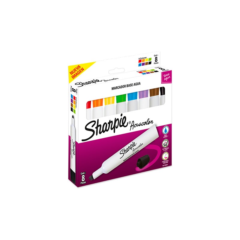MARCADOR LAVABLE PAPERMATE ACUACOLOR  ESTUCHE CON 8