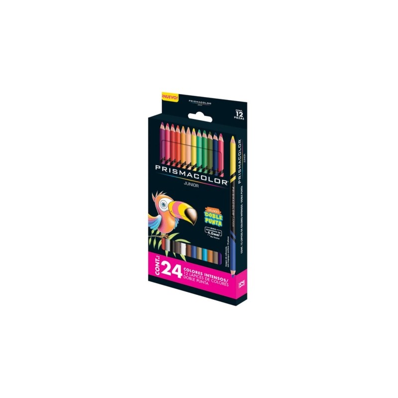 COLORES PRISMACOLOR JUNIOR DOBLE PUNTA 12X24 CAJA CON 12