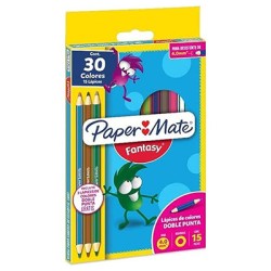 COLORES PAPERMATE FANTASY DOBLECOLOR 15X30 ESTUCHE CON 15