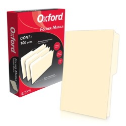 FOLDER OXFORD PENDAFLEX M751 OFICIO CREMA PAQUETE CON 100