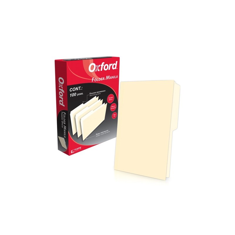 FOLDER OXFORD PENDAFLEX M751 OFICIO CREMA PAQUETE CON 100