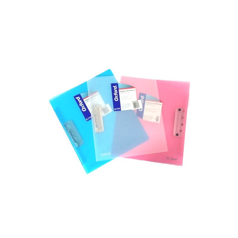 CARPETA PLASTICA CON PALANCA OXFORD F219 CARTA COLORES SURTIDOS