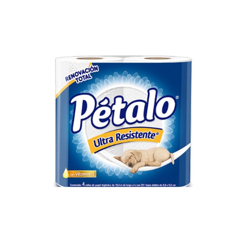 PAPEL HIGIENICO PETALO PAQUETE CON 4 ROLLOS