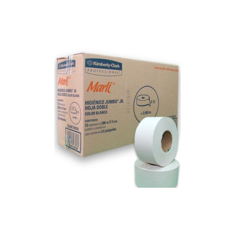 PAPEL HIGIENICO MARLYN  CAJA CON 12 ROLLOS DE 200 MTS.
