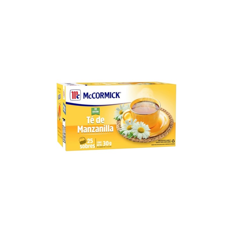 TE DE MANZANILLA MCCORMICK CAJA CON 25 BOLSITAS