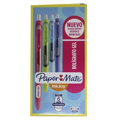 ROLLER PAPERMATE INKJOY GEL 1997185 PUNTO MEDIANO PAQUETE CON 6 COLORES