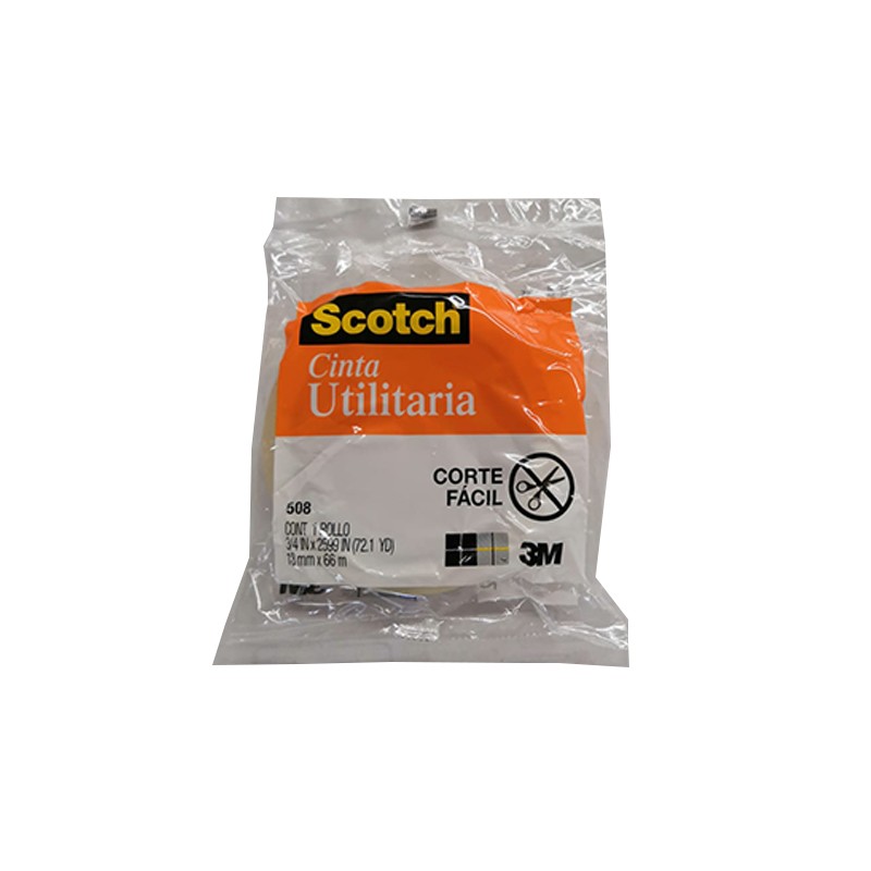 CINTA TRANSPARENTE SCOTCH 3M 508 CORTE FACIL 18X66
