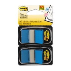 BANDERITAS ADHERIBLES POST-IT 680-BE2 AZUL PAQUETE CON 2 CONTIENE100 BANDERITAS